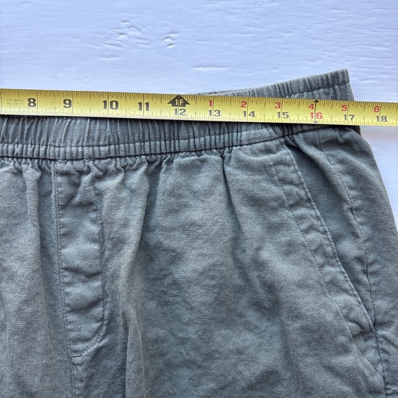 Old Navy Linen Blend Wide Leg Pants Olive Green Elastic Drawstring Waist Size L - Picture 7 of 11